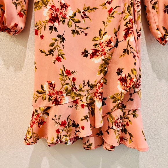 Xhilaration Pink Floral Faux Wrap Dress – XS - Picture 6 of 11